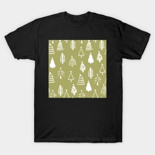 Decorative winter seamless pattern with christmas tree. Christmas background. T-Shirt